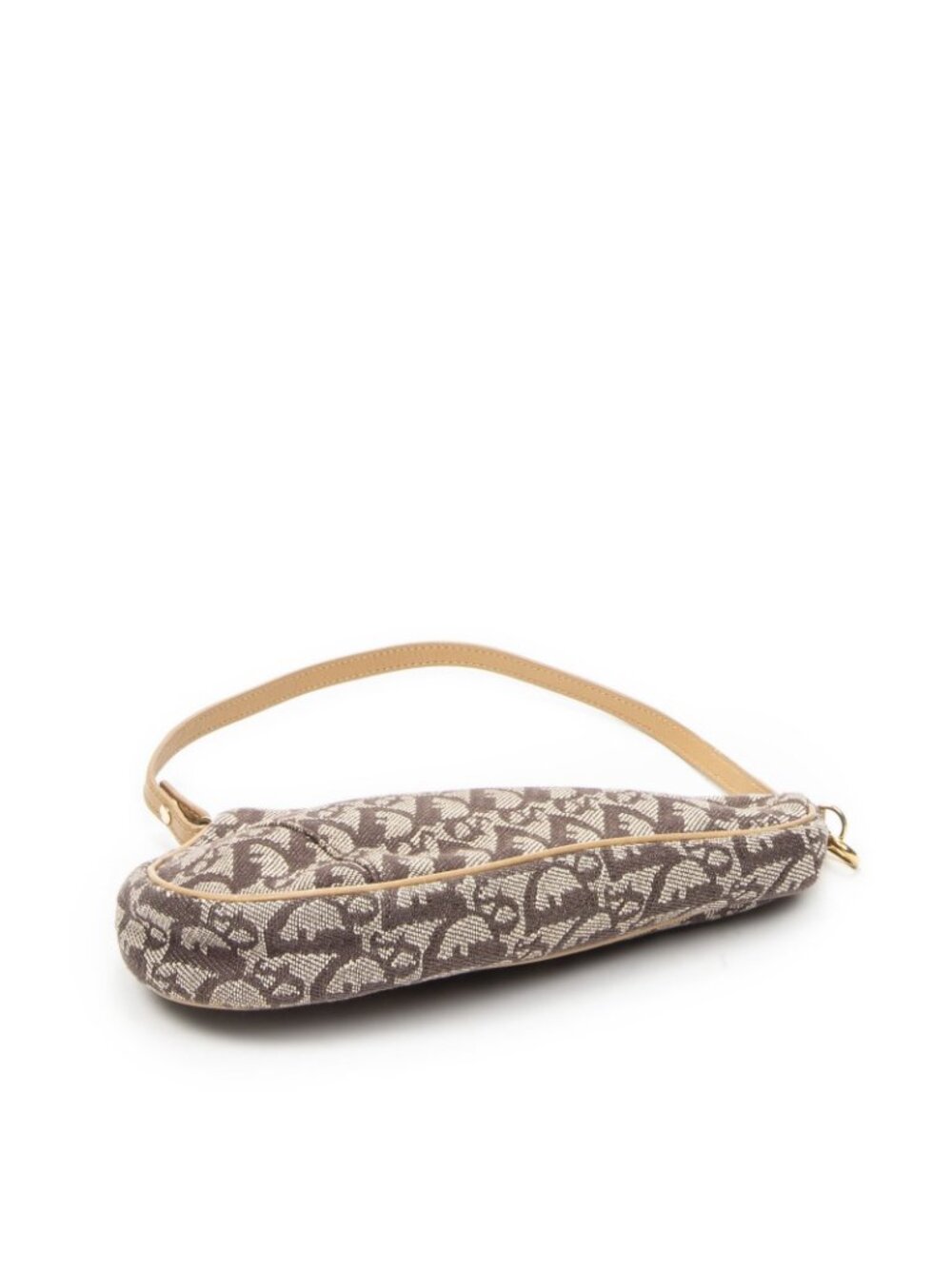 Dior Mini Saddle Pochette Brown Beige Trotter Pattern Canvas Pouch - Picture 6 of 10